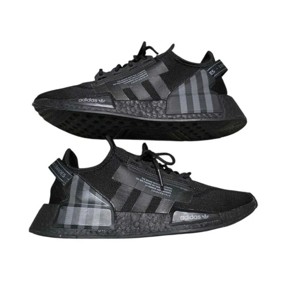 Adidas NMD R1 V2 Shoes Mens 7 Womens Size 8 Black Grey Sneakers FZ6238